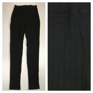 PRETTY LITTLE THING Black Ribbed Knit Pull On Lounge Wear Pant